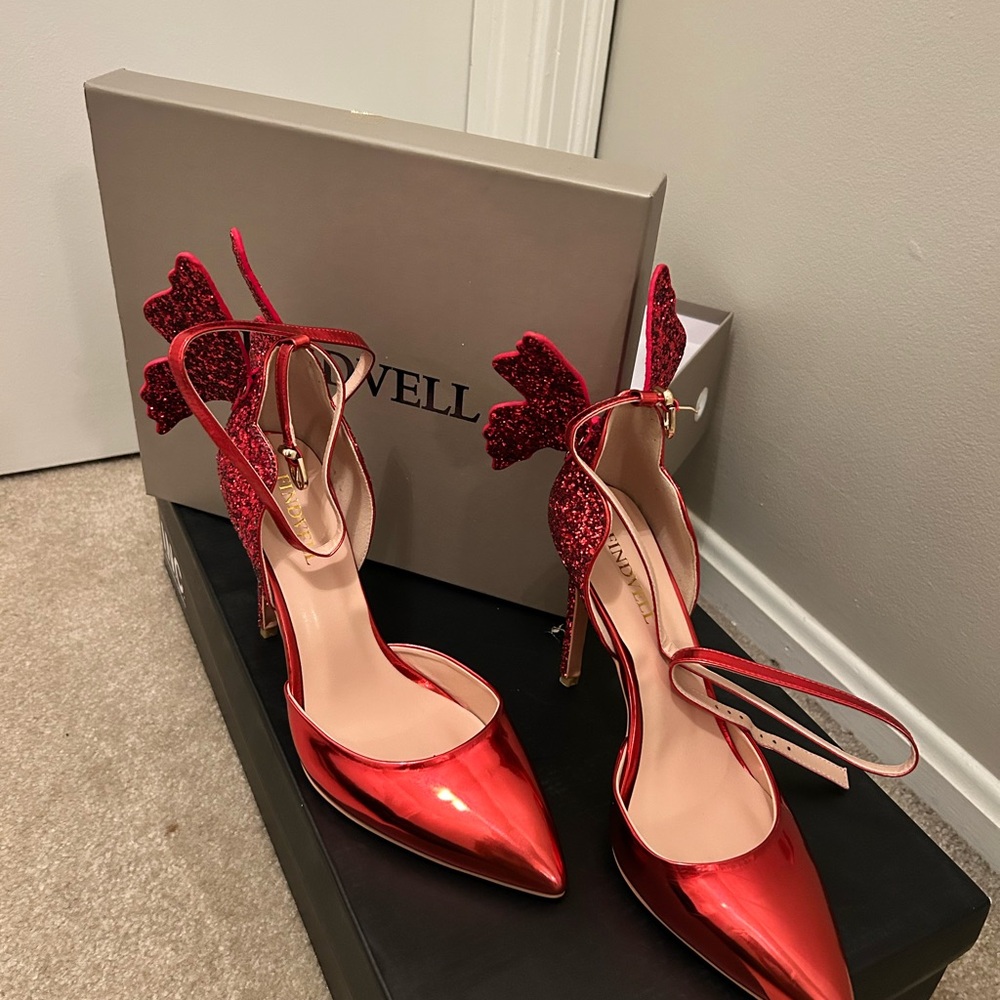 Dazzling Red Winged Heels